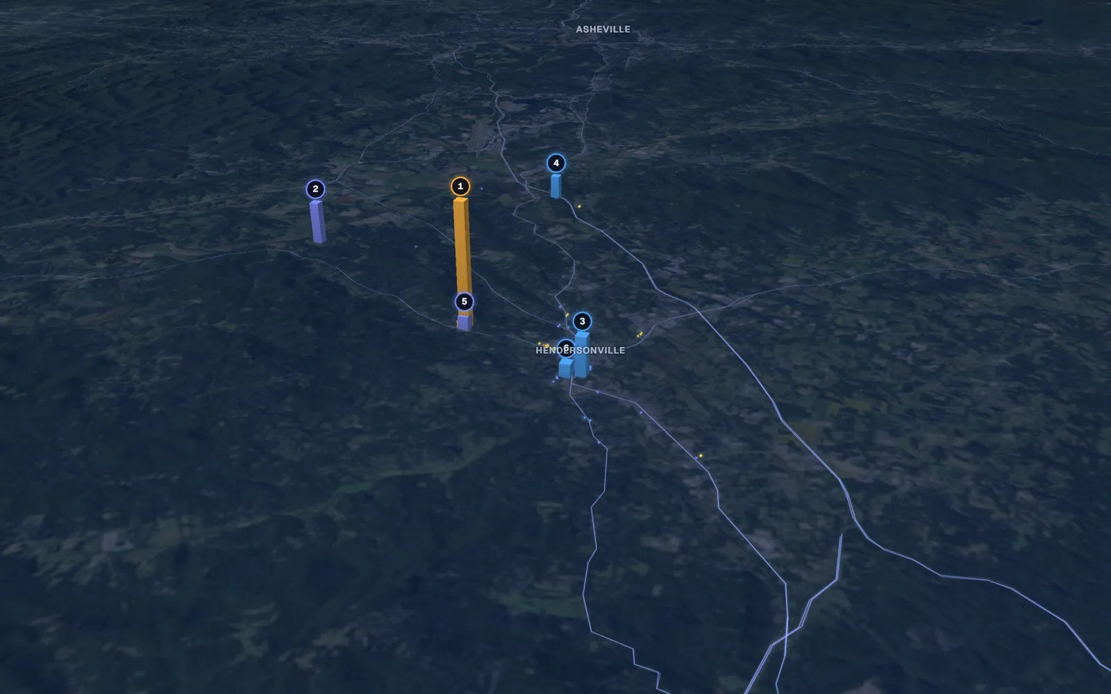 3D map of laser skin resurfacing providers in Hendersonville