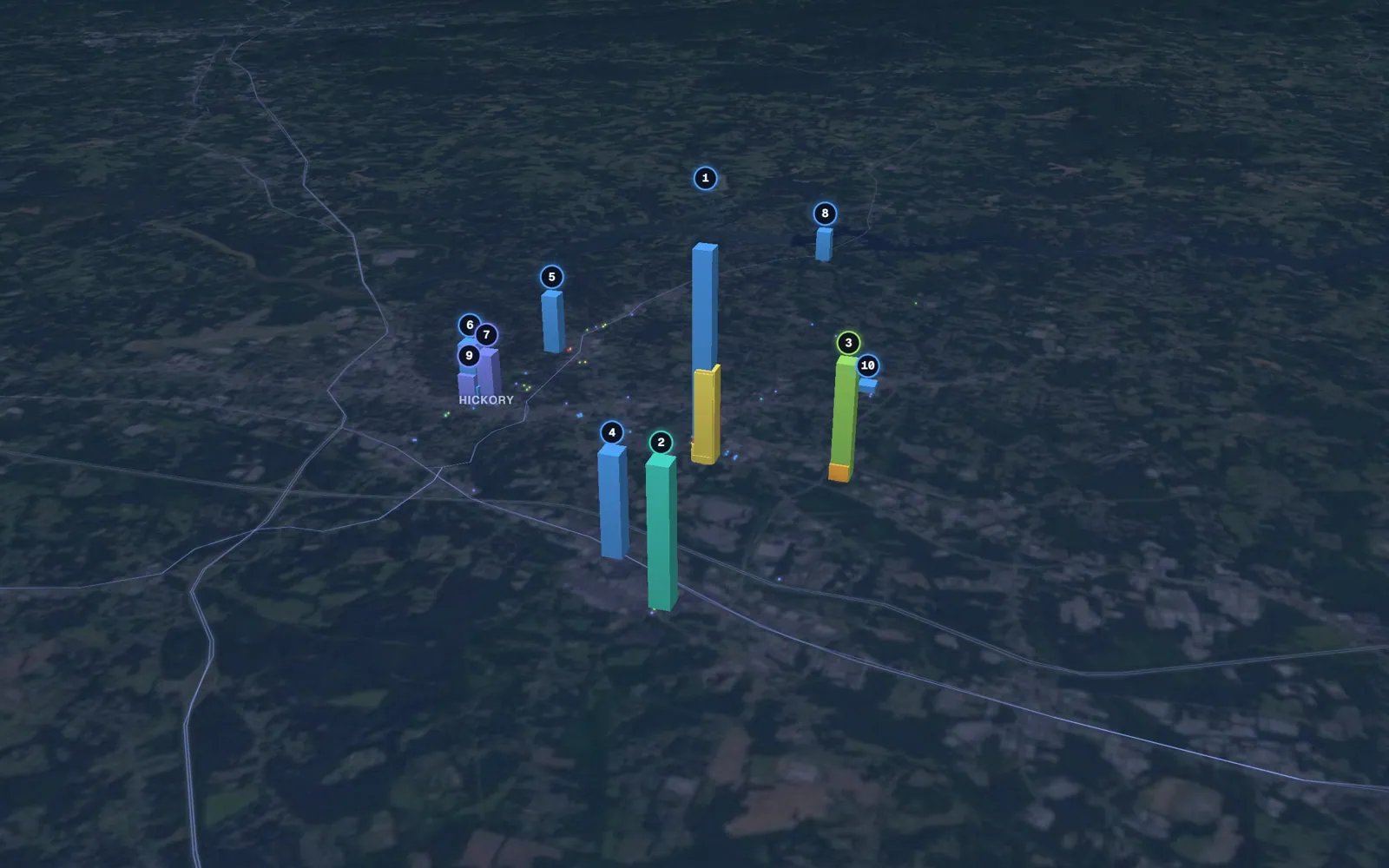 3D map of laser skin resurfacing providers in Hickory