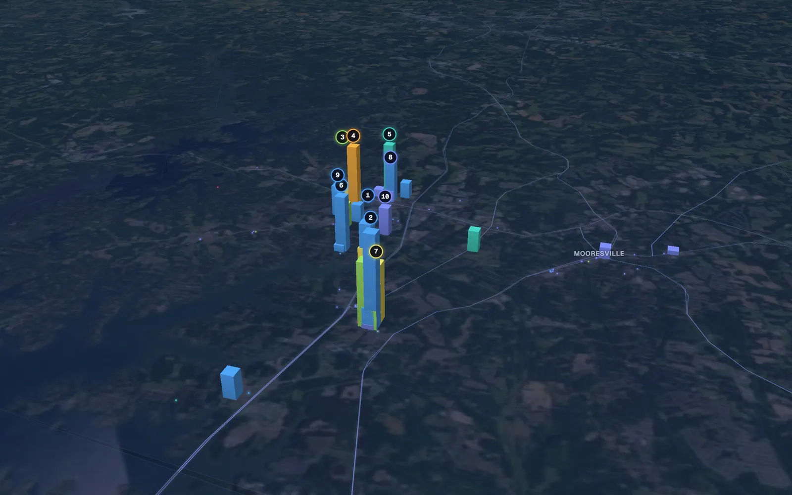 3D map of laser skin resurfacing providers in Mooresville