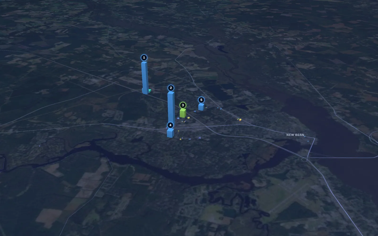 3D map of laser skin resurfacing providers in New Bern