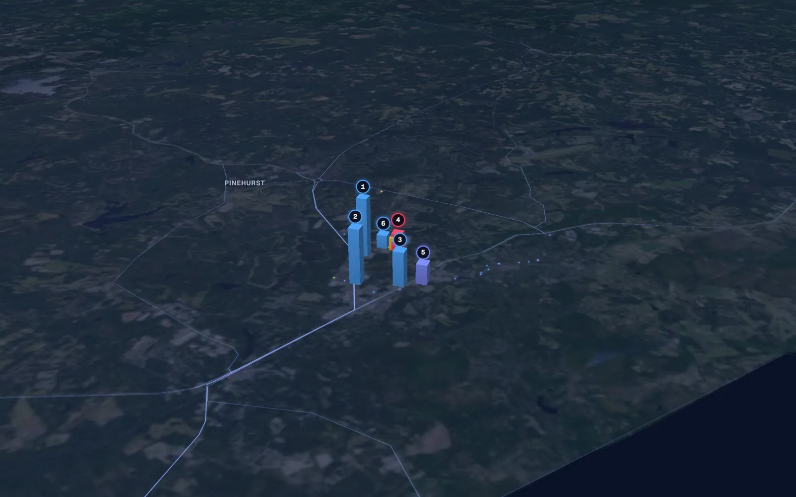3D map of laser skin resurfacing providers in Southern Pines