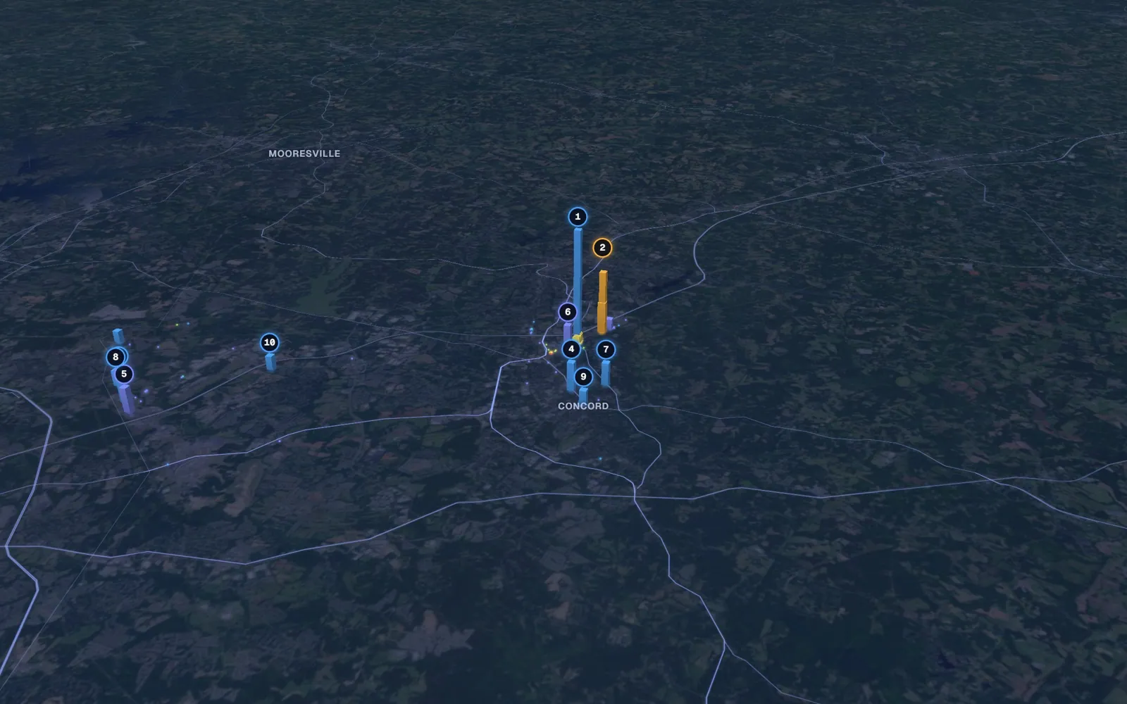 3D map of microneedling providers in Concord