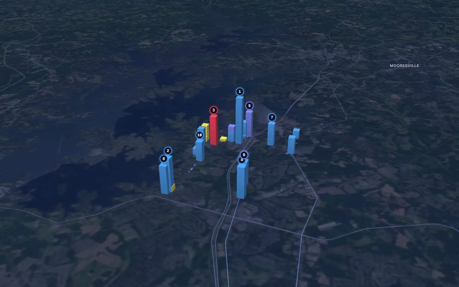 3D map of microneedling providers in Cornelius