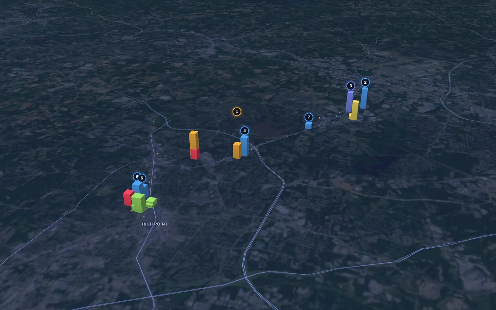 3D map of microneedling providers in High Point