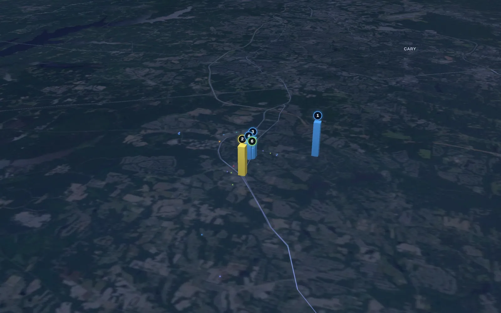 3D map of microneedling providers in Holly Springs