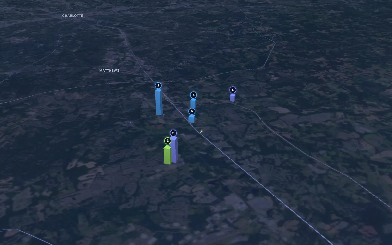 3D map of microneedling providers in Indian Trail