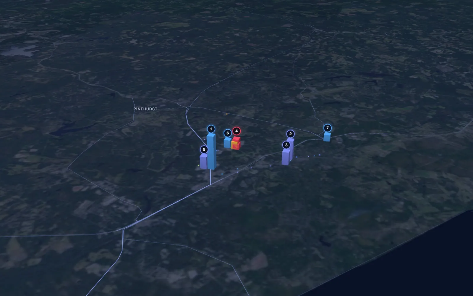 3D map of microneedling providers in Southern Pines