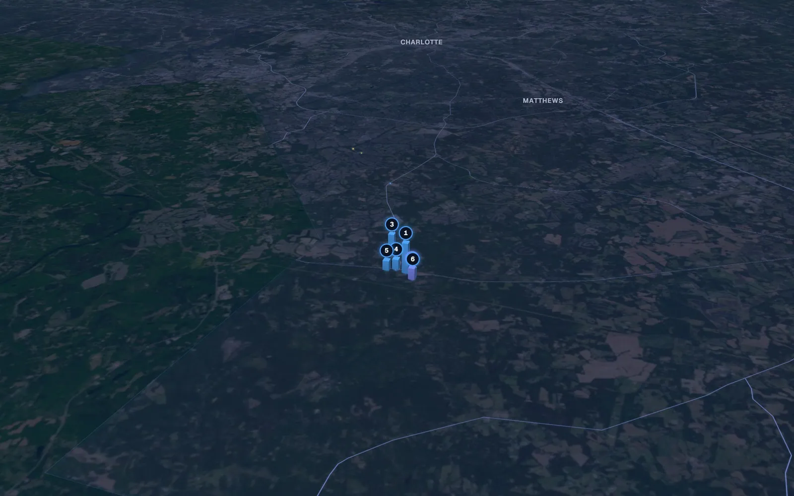 3D map of microneedling providers in Waxhaw