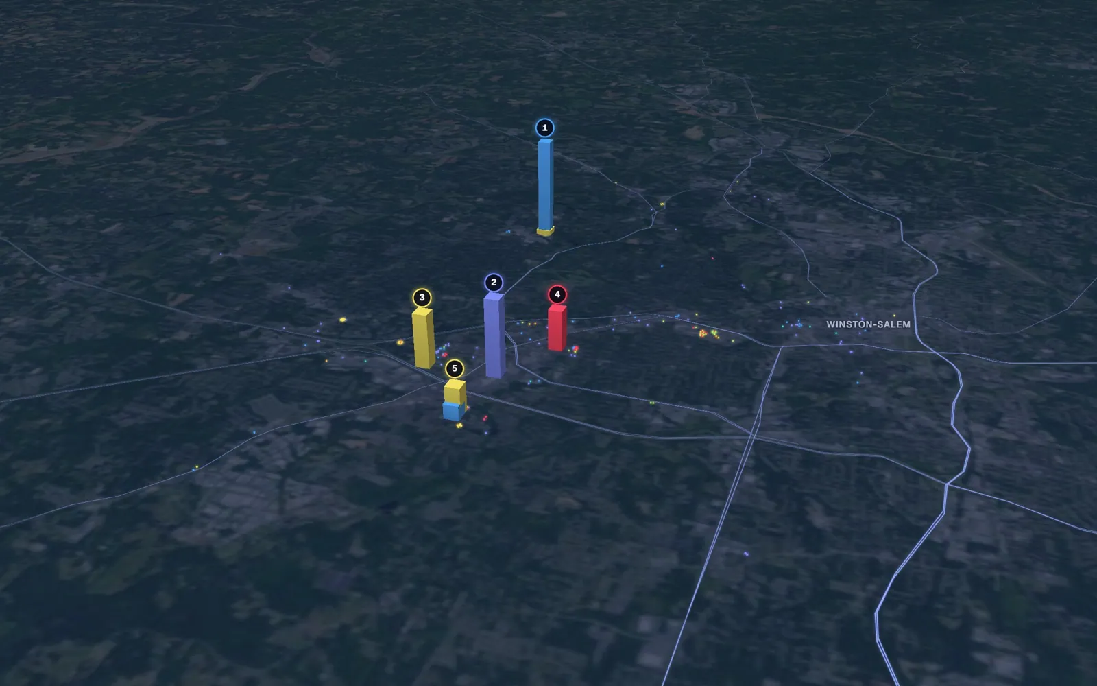 3D map of skin tightening providers in Winston-Salem