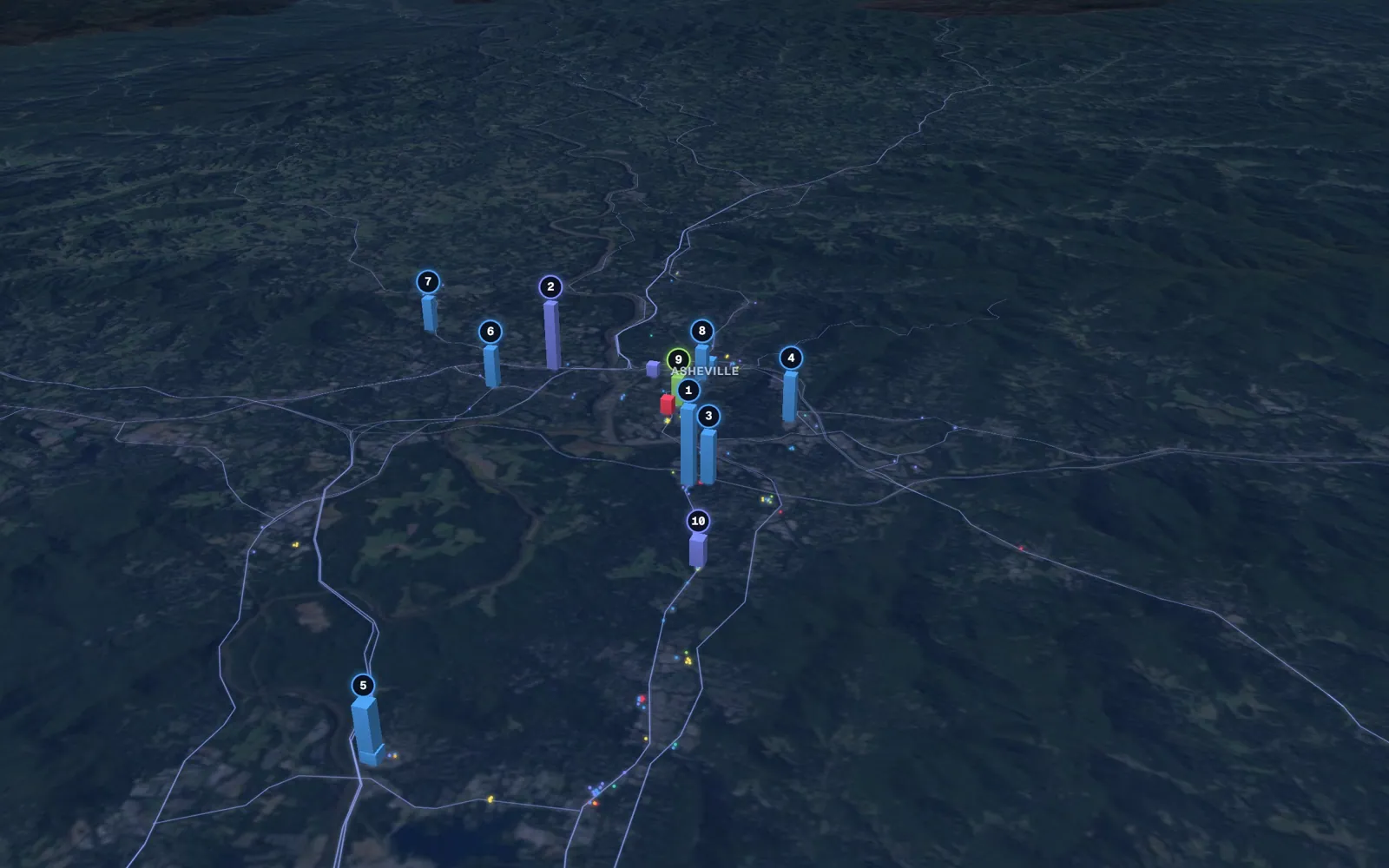 3D map of medical weight loss providers in Asheville
