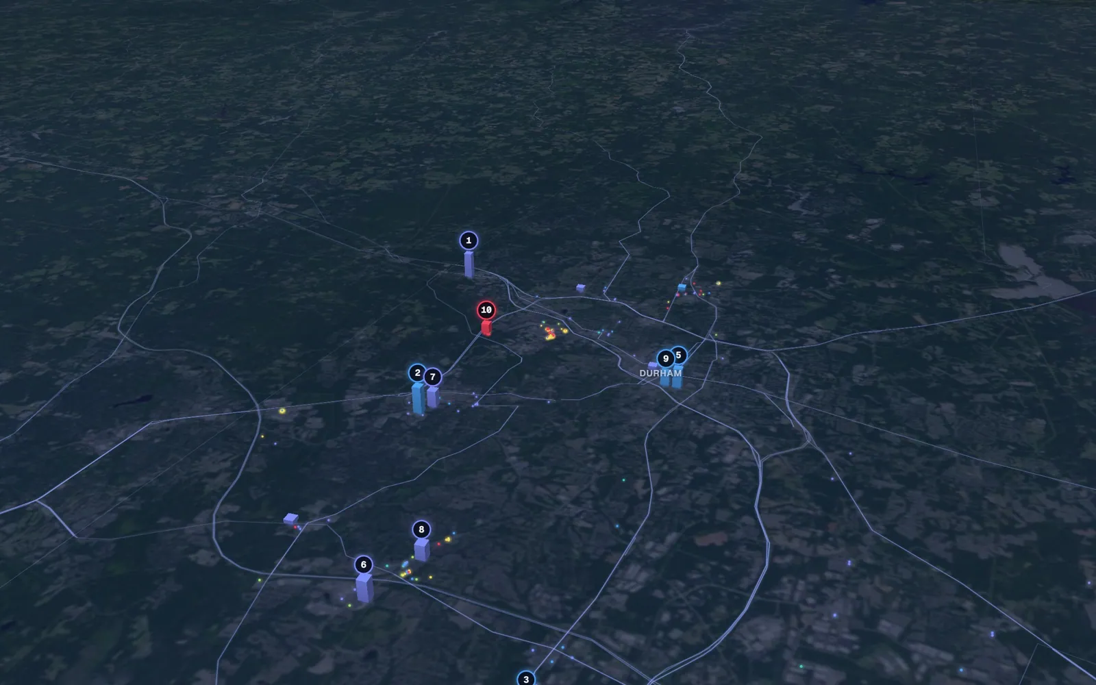3D map of medical weight loss providers in Durham
