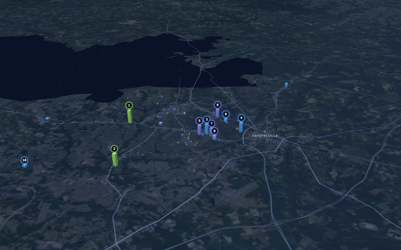3D map of medical weight loss providers in Fayetteville