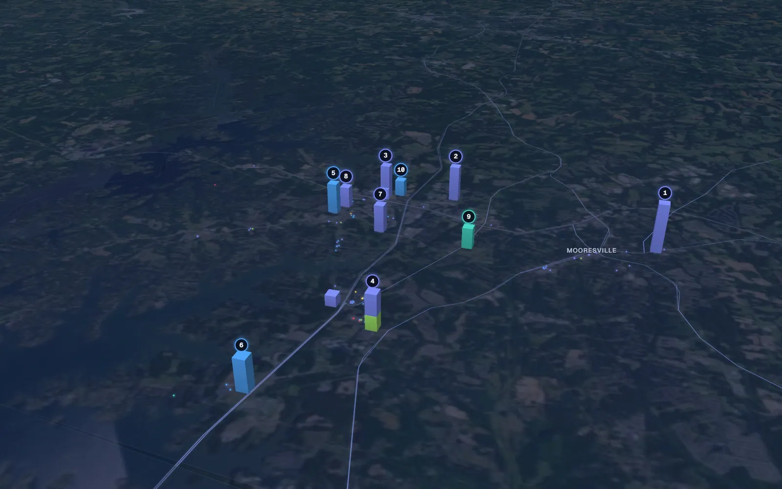 3D map of medical weight loss providers in Mooresville
