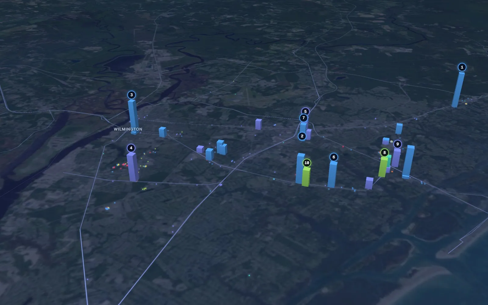 3D map of medical weight loss providers in Wilmington