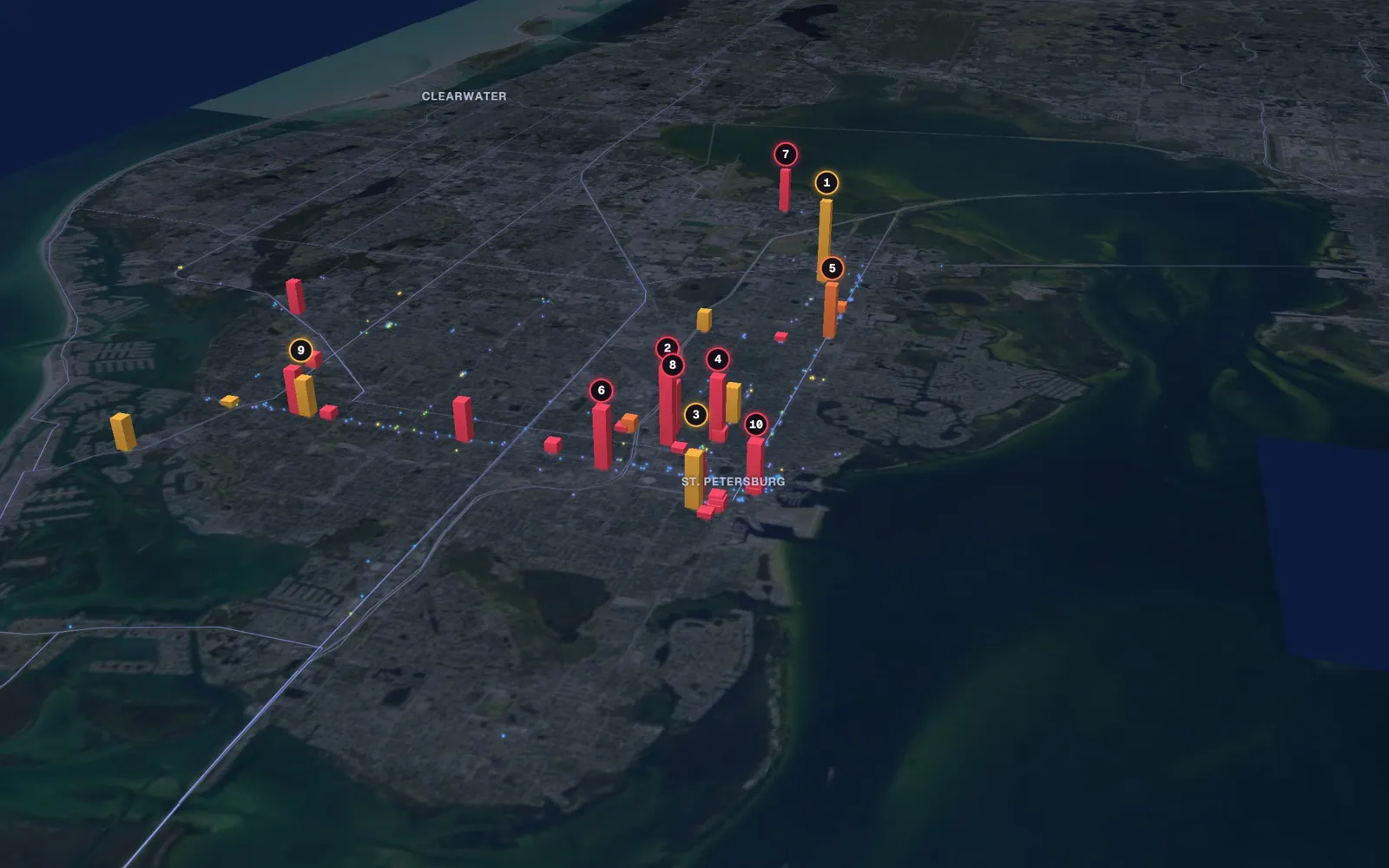 3D map of facelift surgeons in St. Petersburg