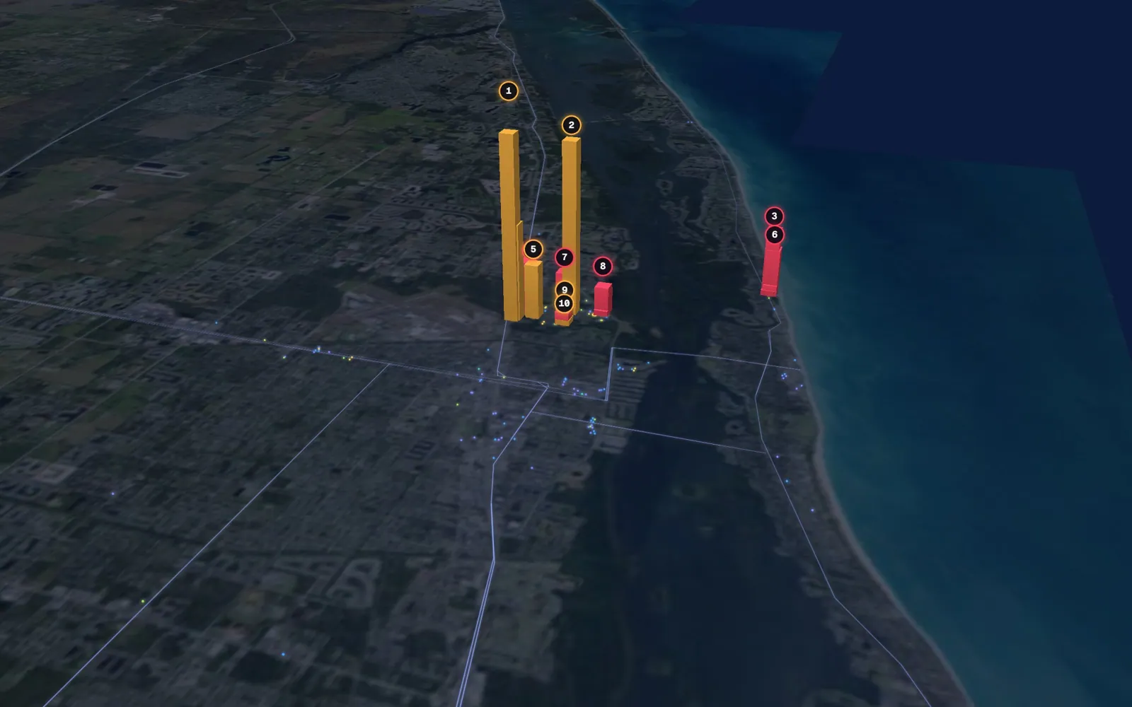 3D map of facelift surgeons in Vero Beach
